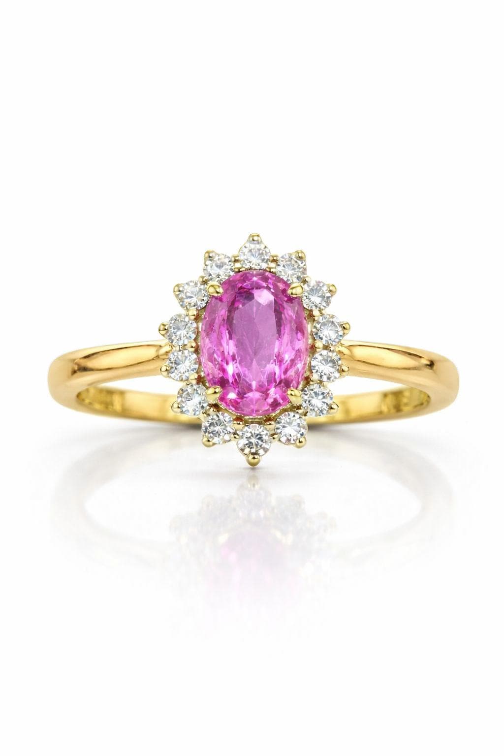 0.84 ct Oval Pink Sapphire and Diamond Lady Dianna Ring