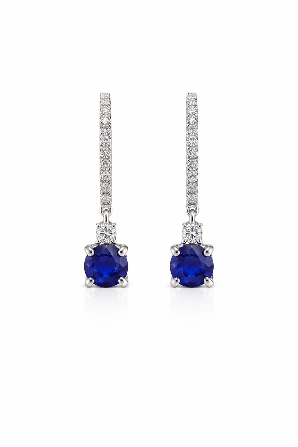 1.32 ct Sapphire and Diamond Drop Earrings