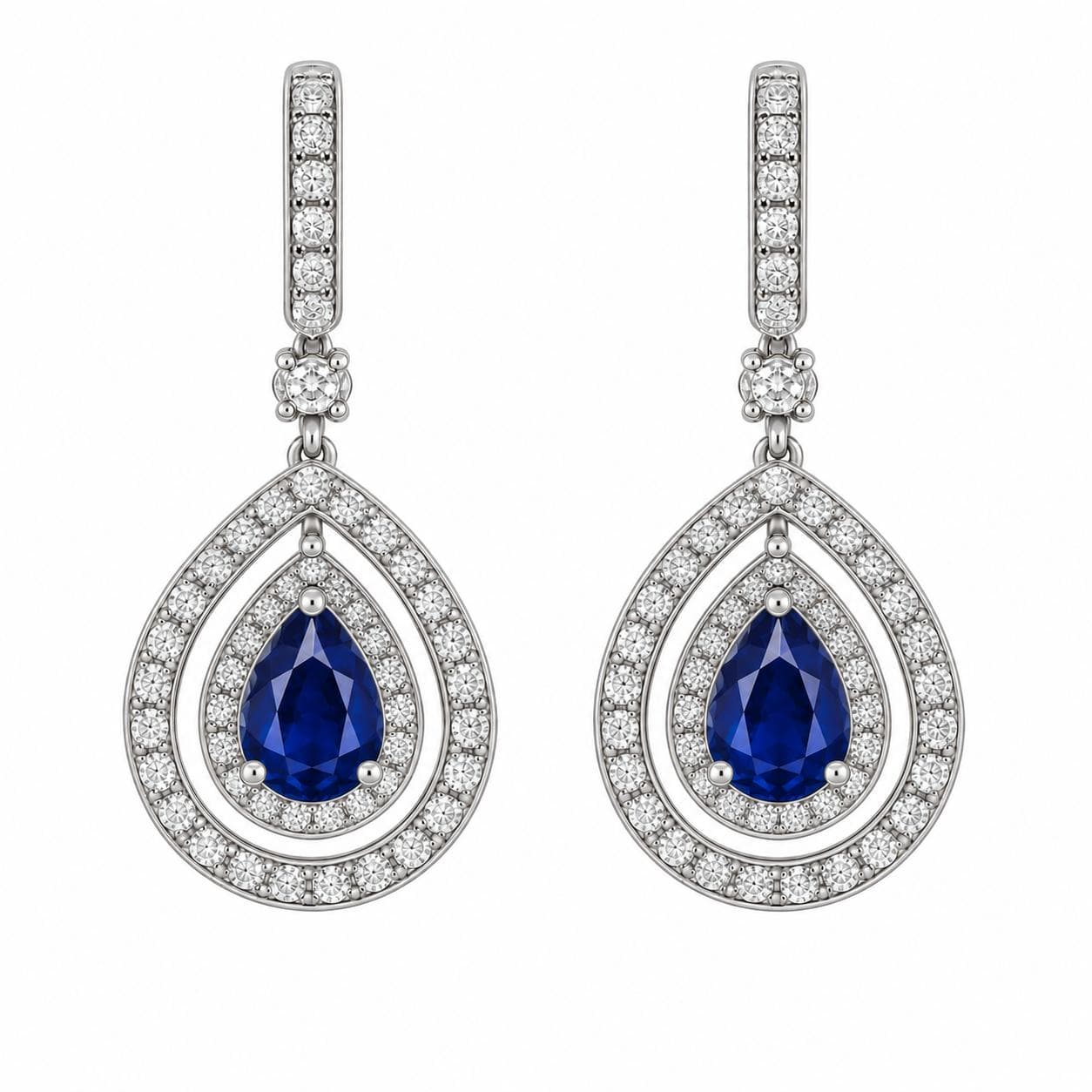 1.38 ct and Diamond Drop Earrings