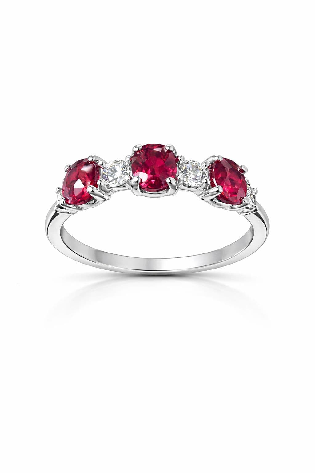 1.4 ct Ruby and Diamond Seven Stone Ring