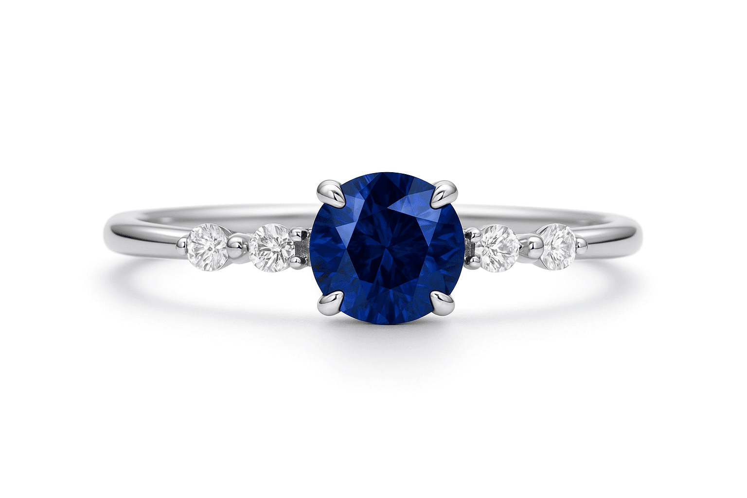 1.41 CT Round Ruby and Diamond Promise Ring