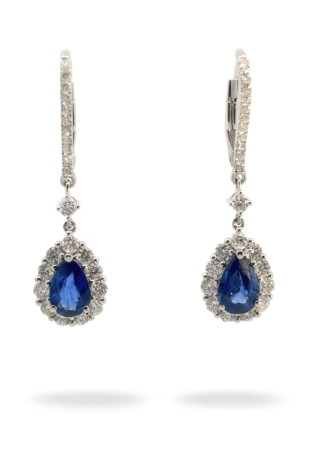 1.67 ct Sapphire and Diamond Drop Earrings