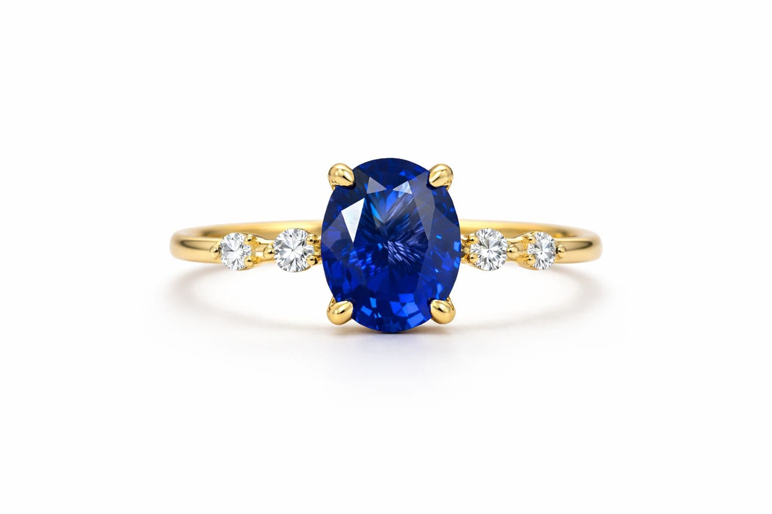1.87 ct Oval Sapphire and Diamond Engagement Ring