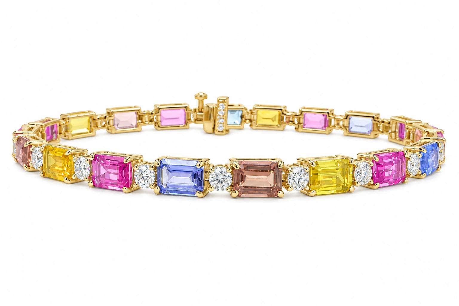 13.01 ct Fancy Sapphire and Diamond Bracelet