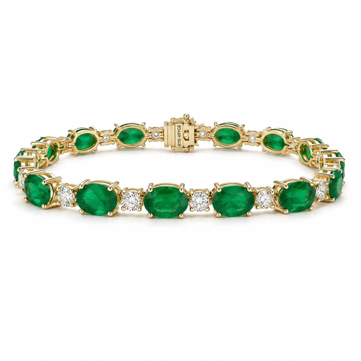 18.10 CT Oval Emerald and Diamond Bracelet
