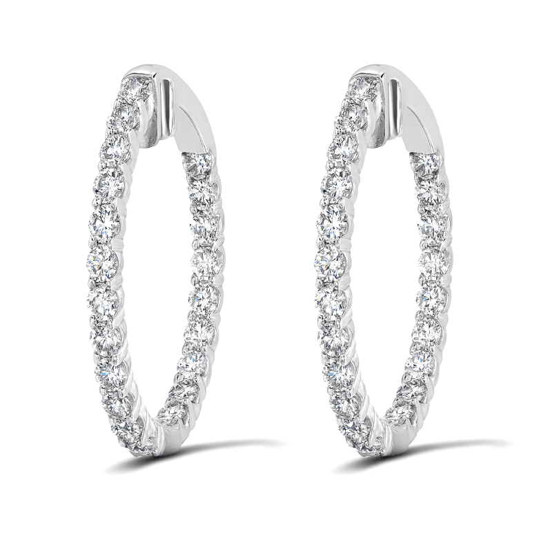 2.0 ct Diamond Hoops Earrings