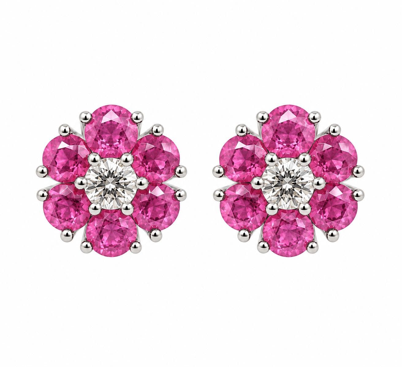 1.36 ct Flower Earrings