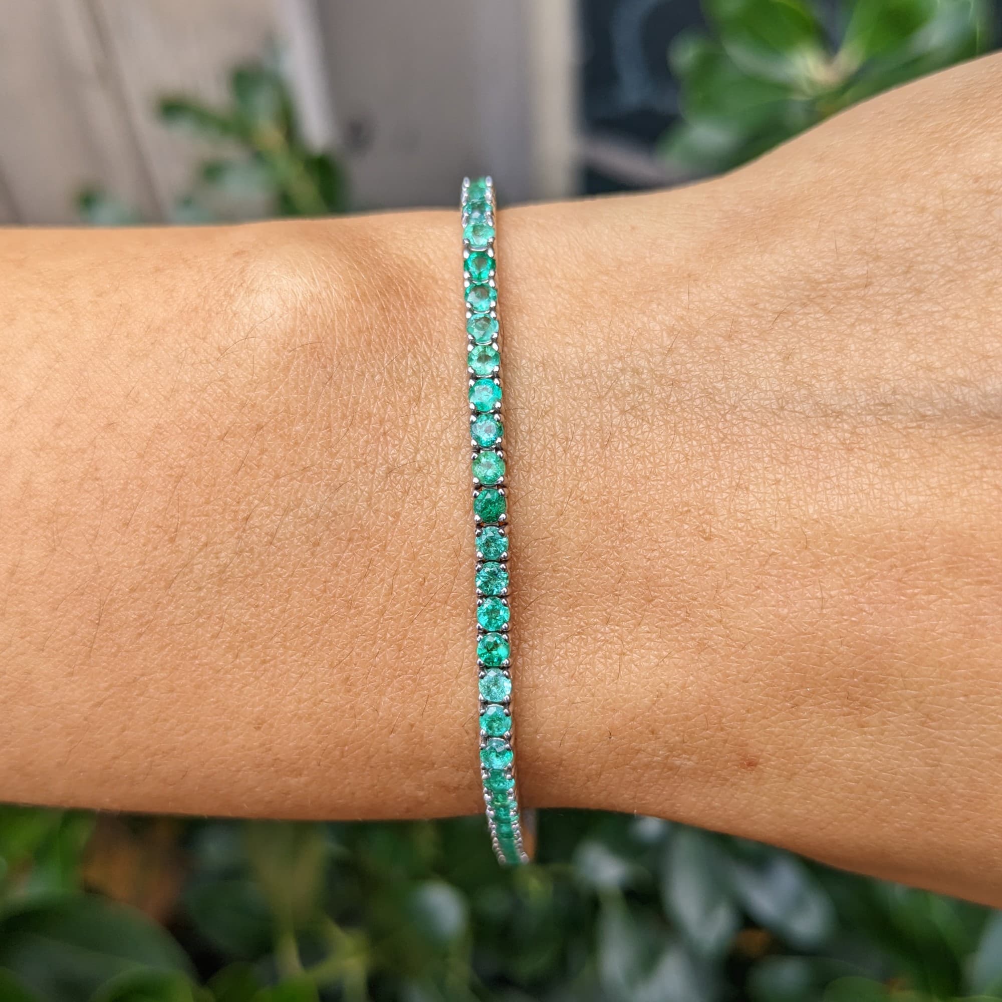 3.5 CT Round Emerald Tennis Bracelet