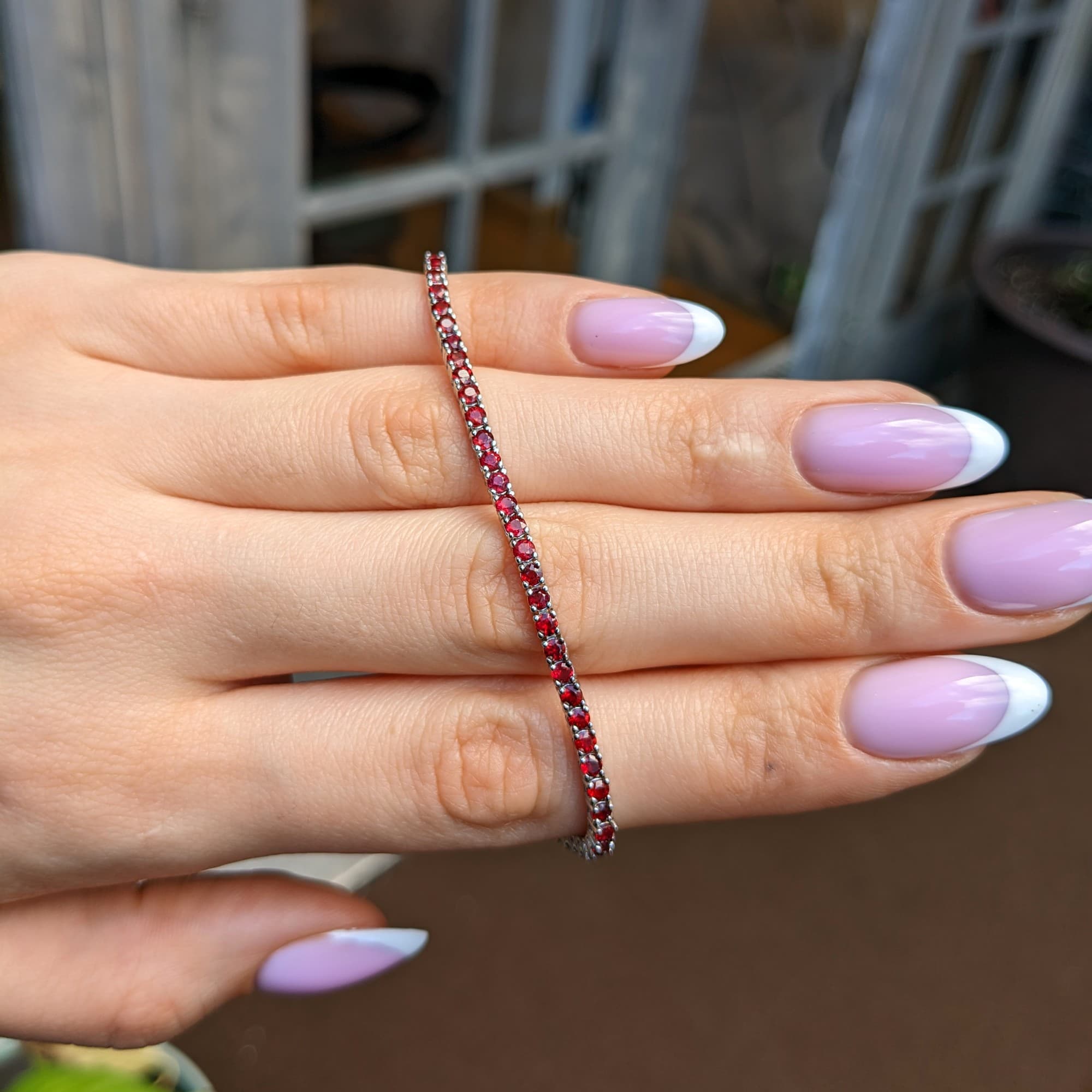 4.01 ct Round Ruby Tennis Bracelet