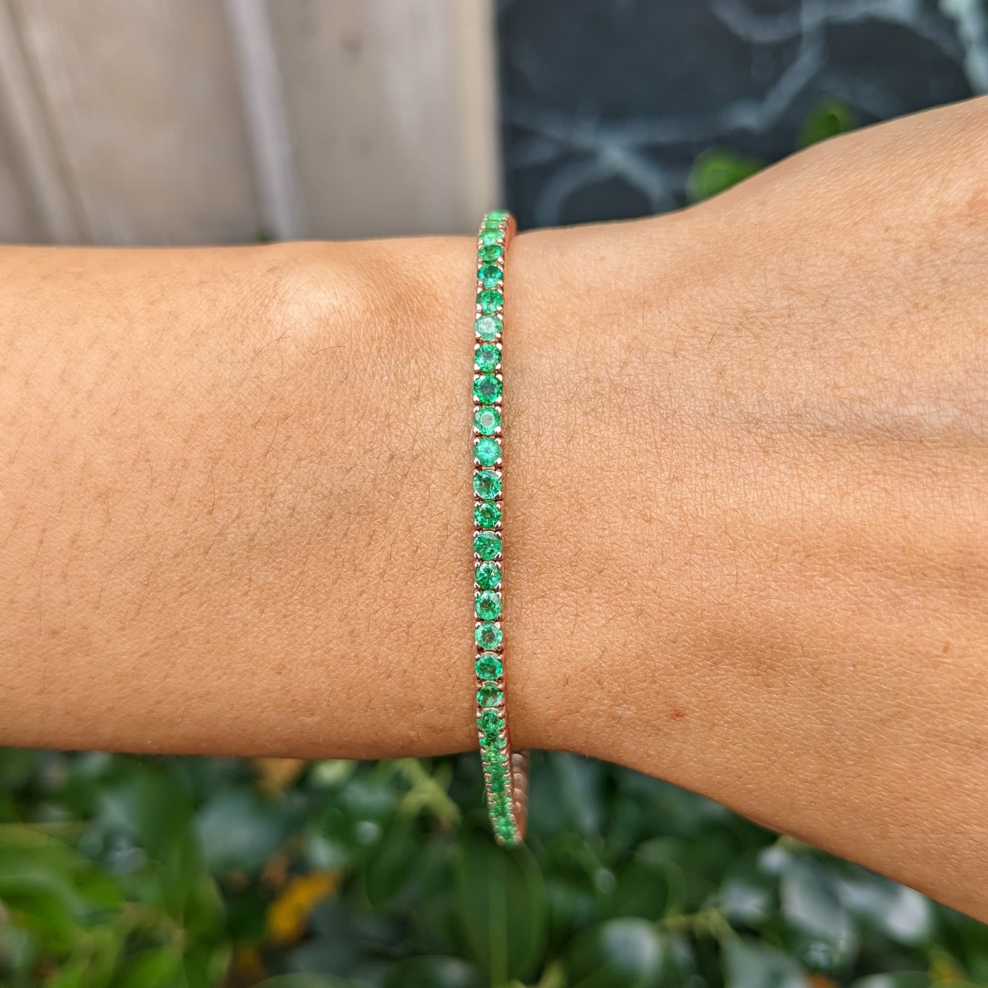 3.5 ct Round Emerald Tennis Bracelet