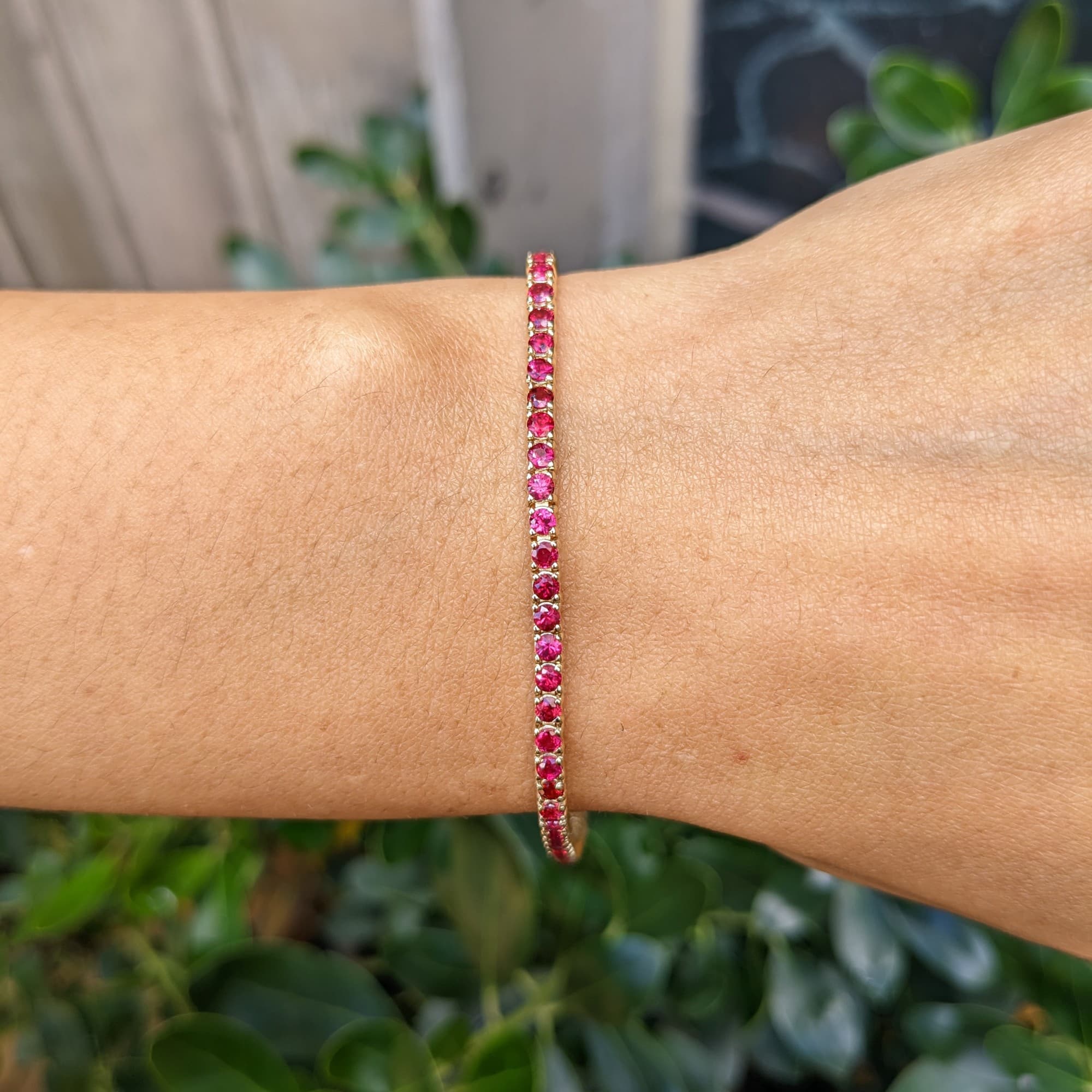 4.01 ct Round Ruby Tennis Bracelet