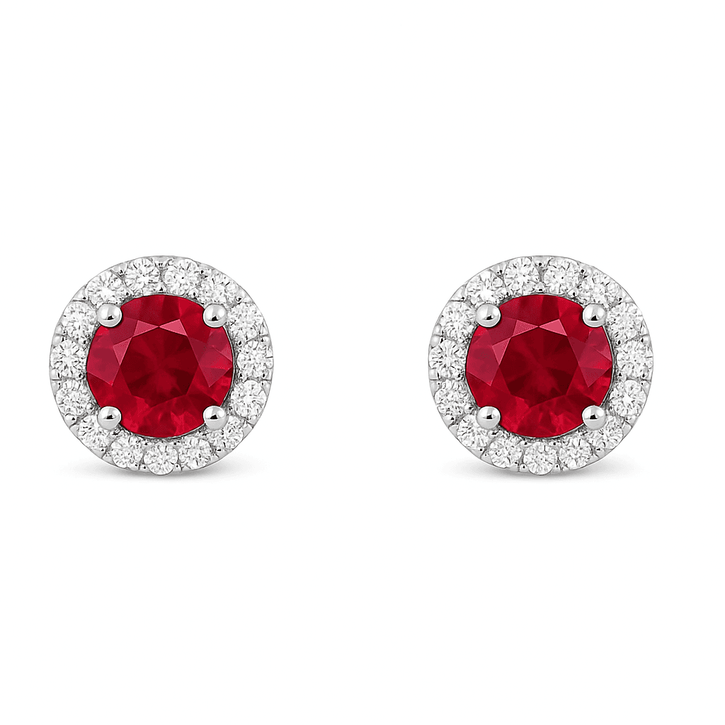 0.66 ct Halo Earrings