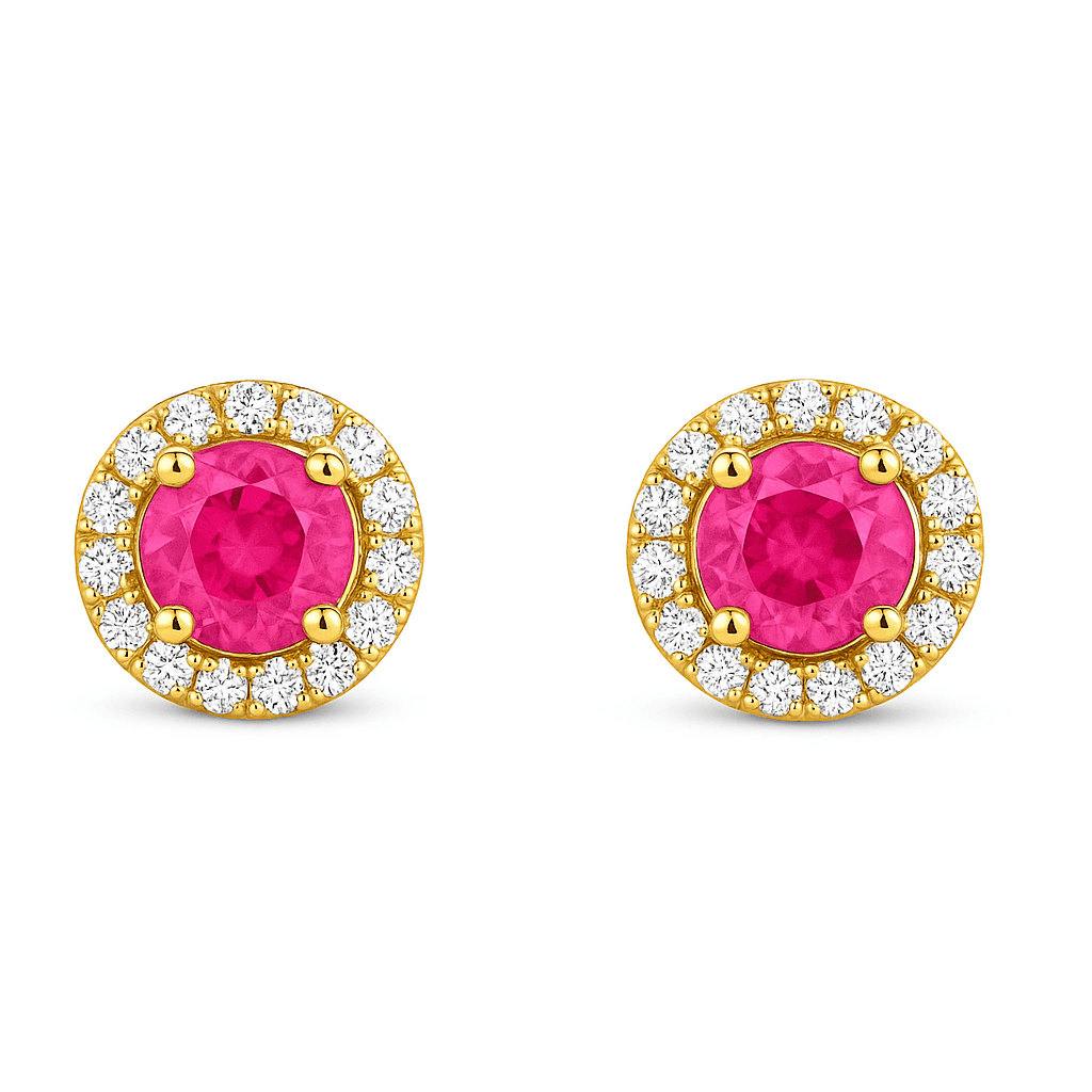 0.66 ct Halo Earrings