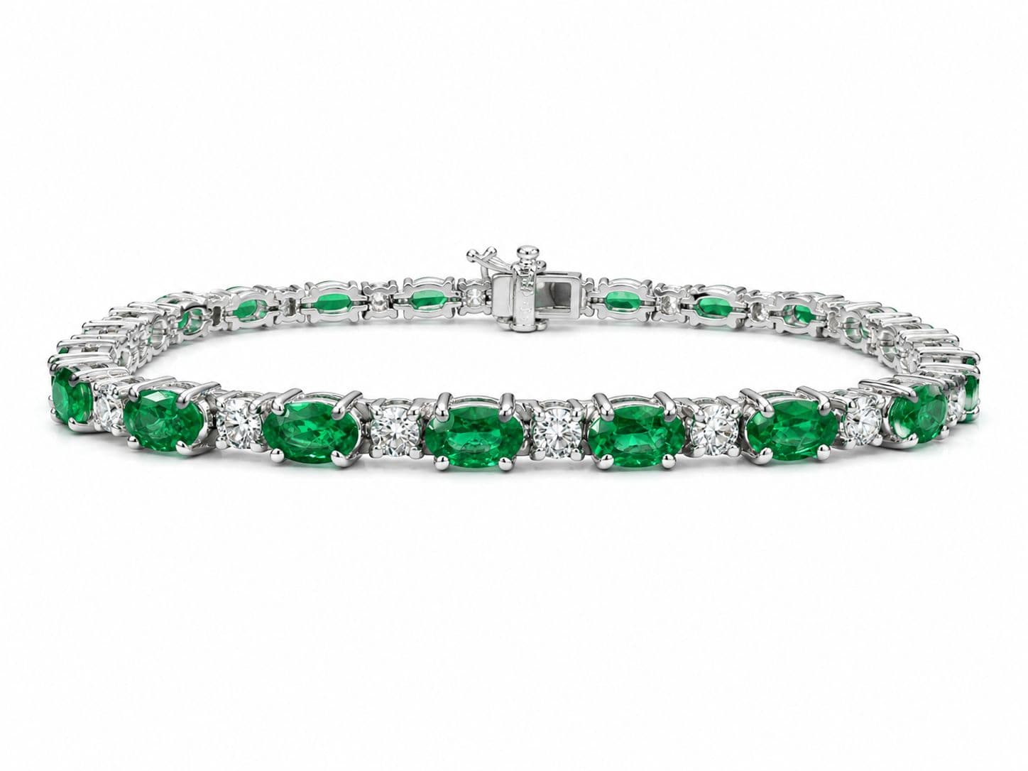 5.00 CT Oval Emerald and Diamond Bracelet