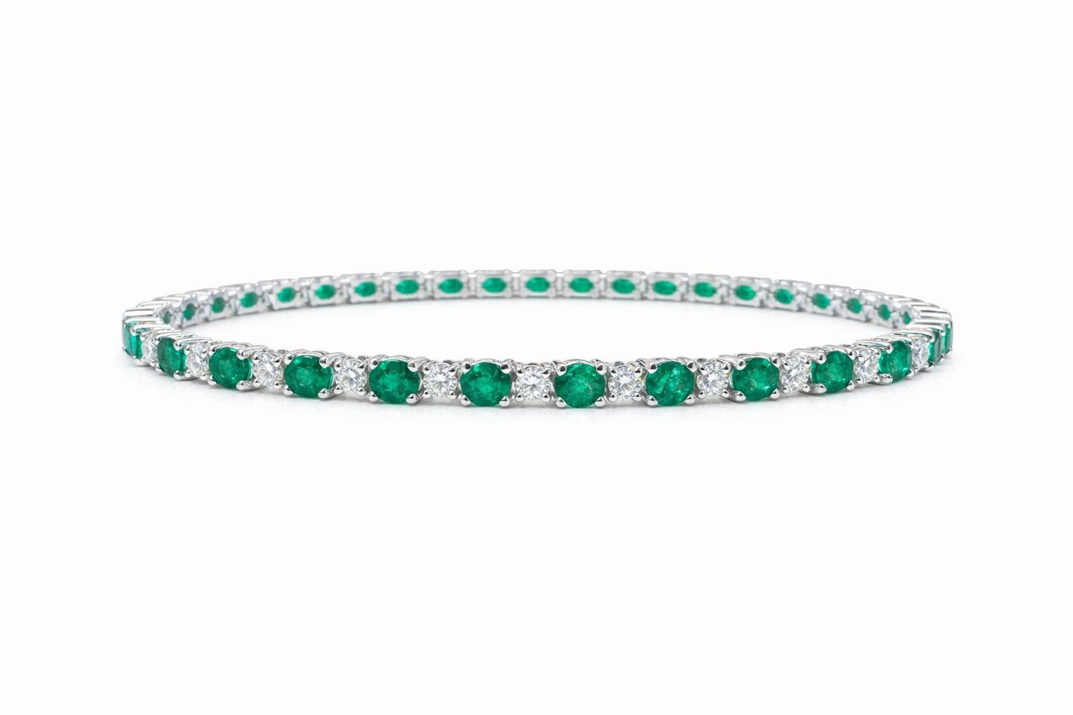5.51 CT Round Emerald and Diamond Bracelet