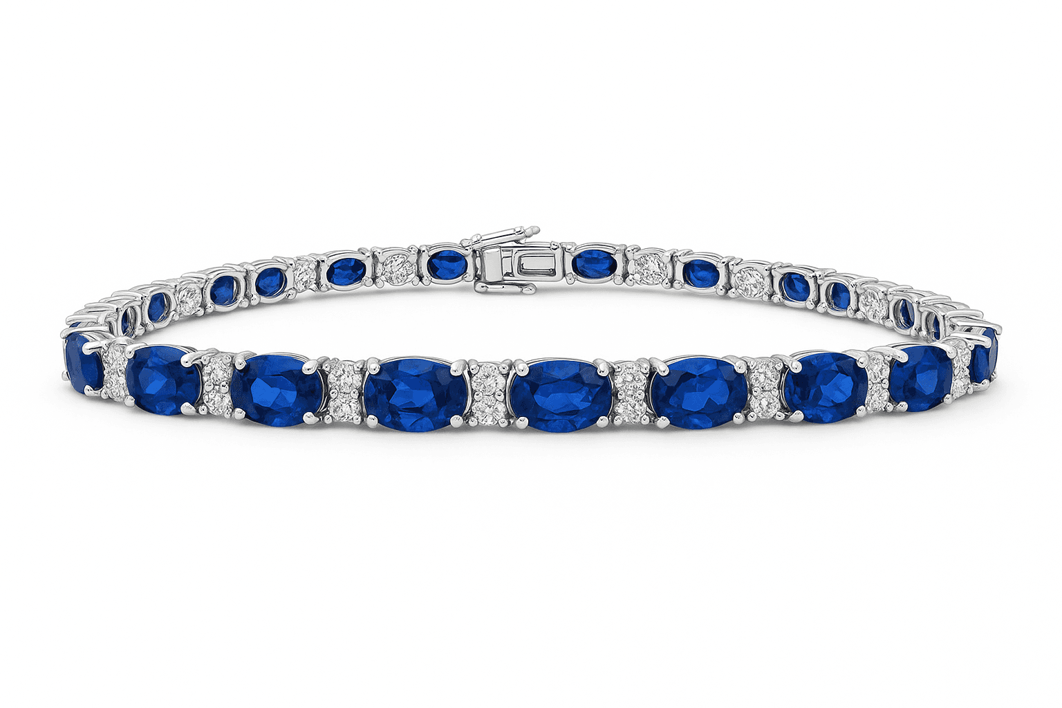 12.72 ct Oval Double Diamond Alternating Bracelet