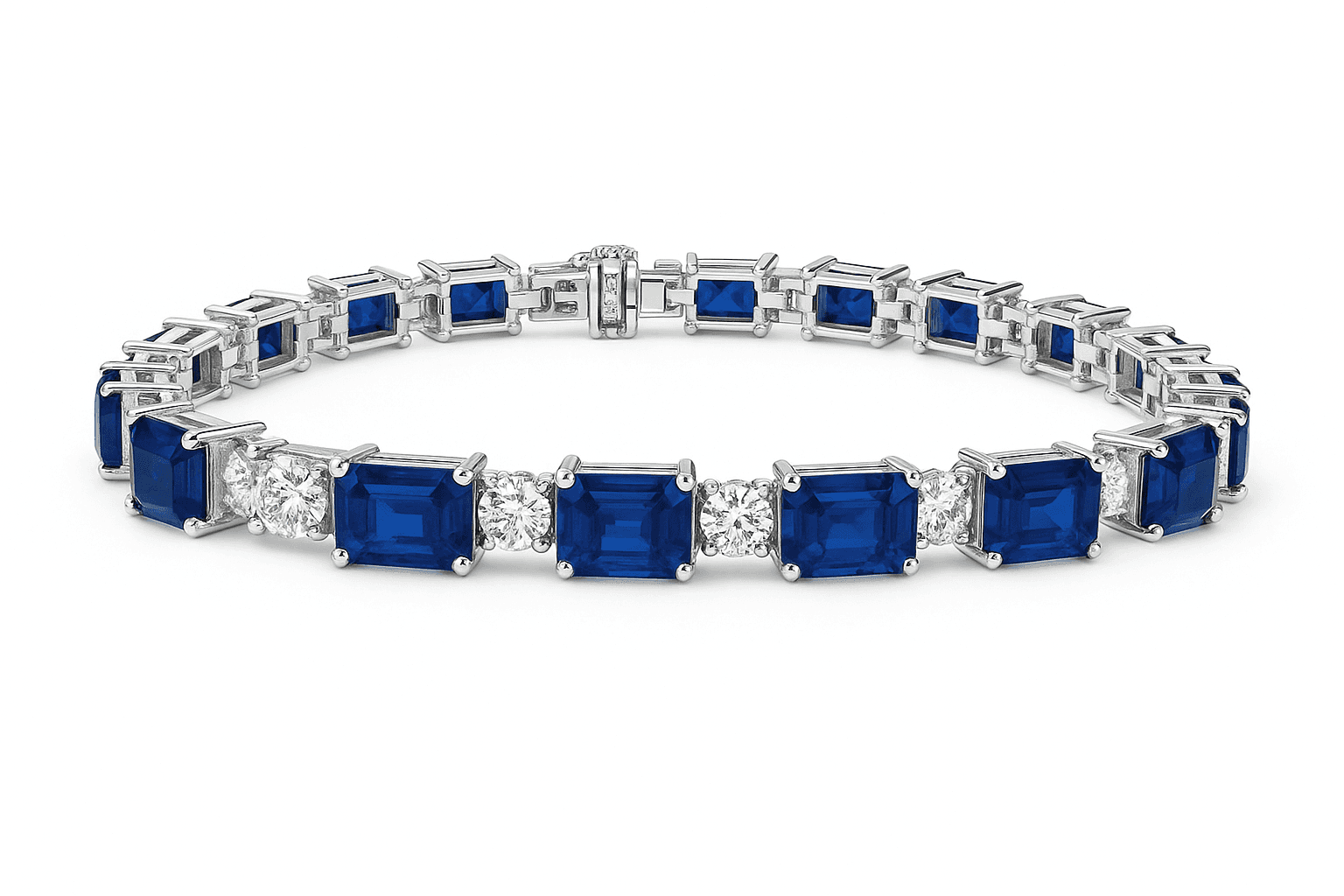 21.69 ct Emerald Cut Alternating Bracelet