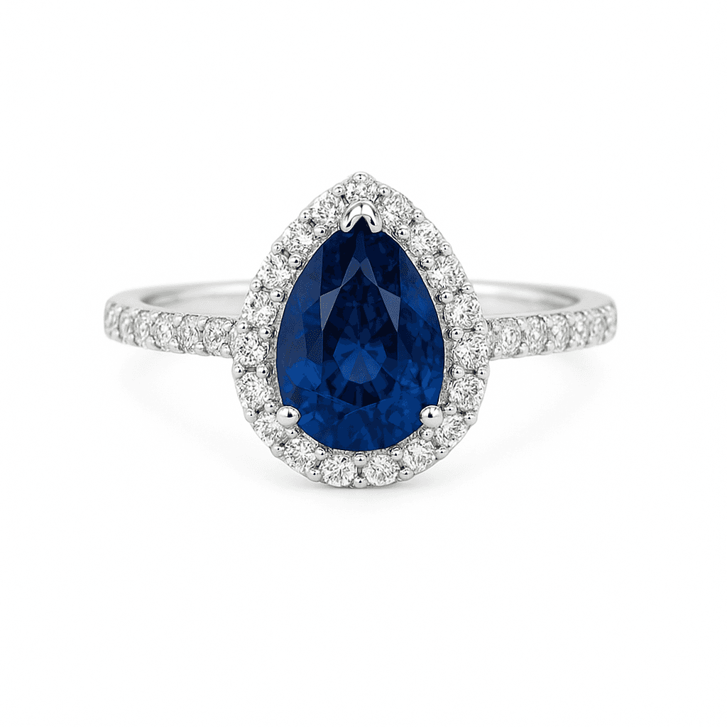 1.01 ct Pear Shape Halo Ring