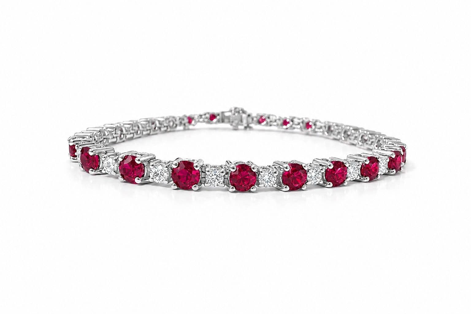 Shown in 14K White Gold with Ruby