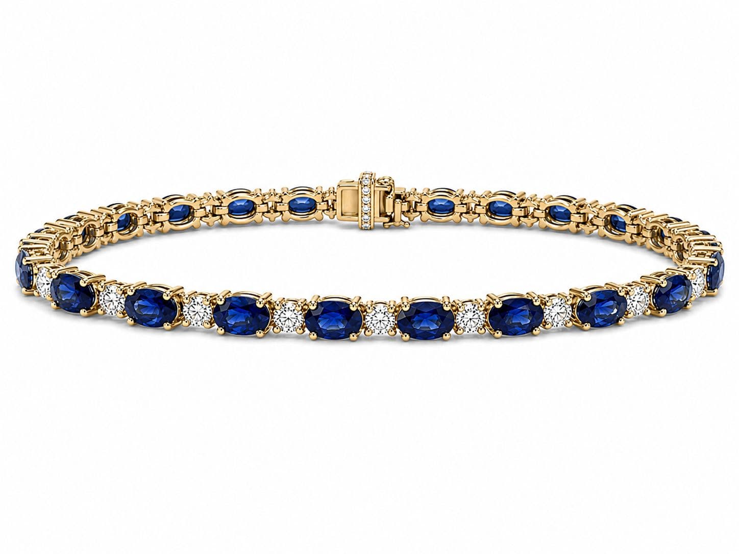 11.63 CT Oval Sapphire and Diamond Bracelet