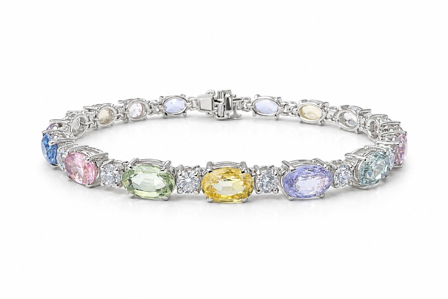 15.48 CT Fancy Sapphire and Diamond Bracelet