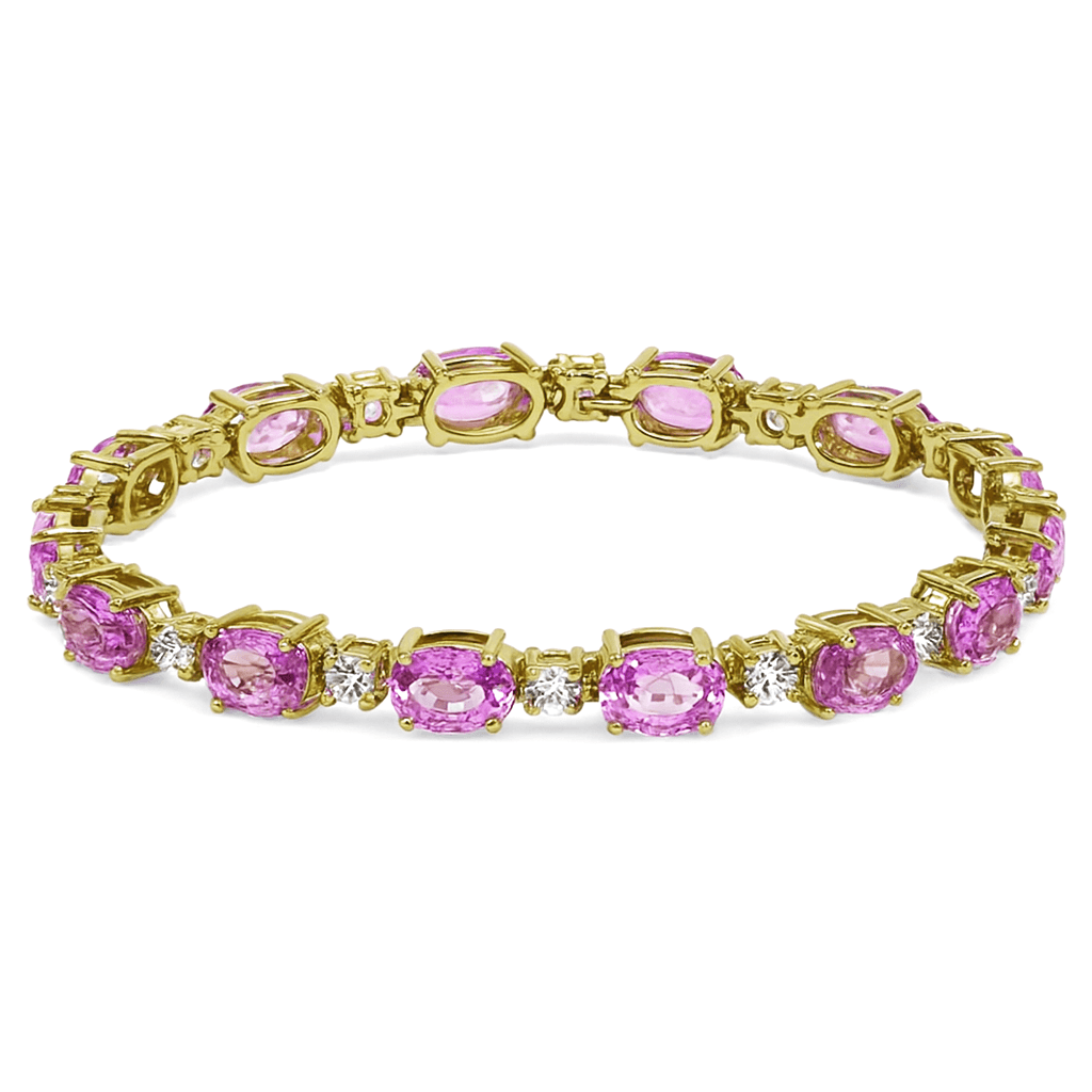16.26 ct Pink Sapphire and Diamond Bracelet