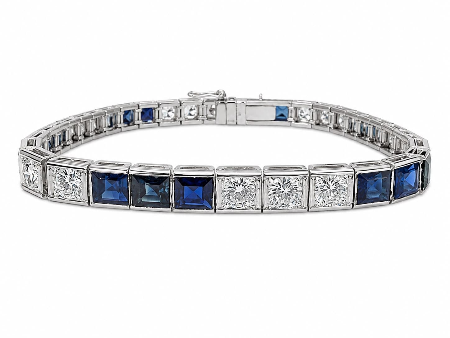 Shown in Platinum with Blue Sapphire