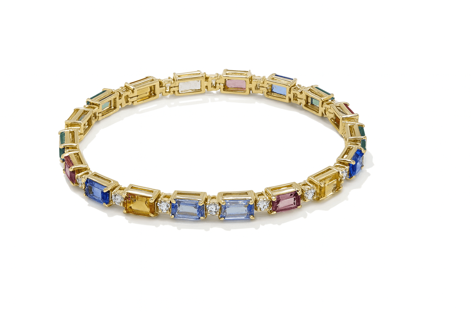 13.01 ct Fancy Sapphire and Diamond Bracelet