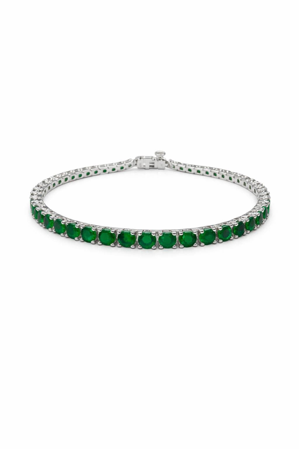 Shown in 14K White Gold with Emerald