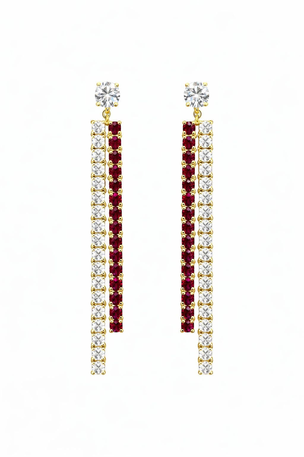 1.76 ct Ruby and Diamond Drop Earrings
