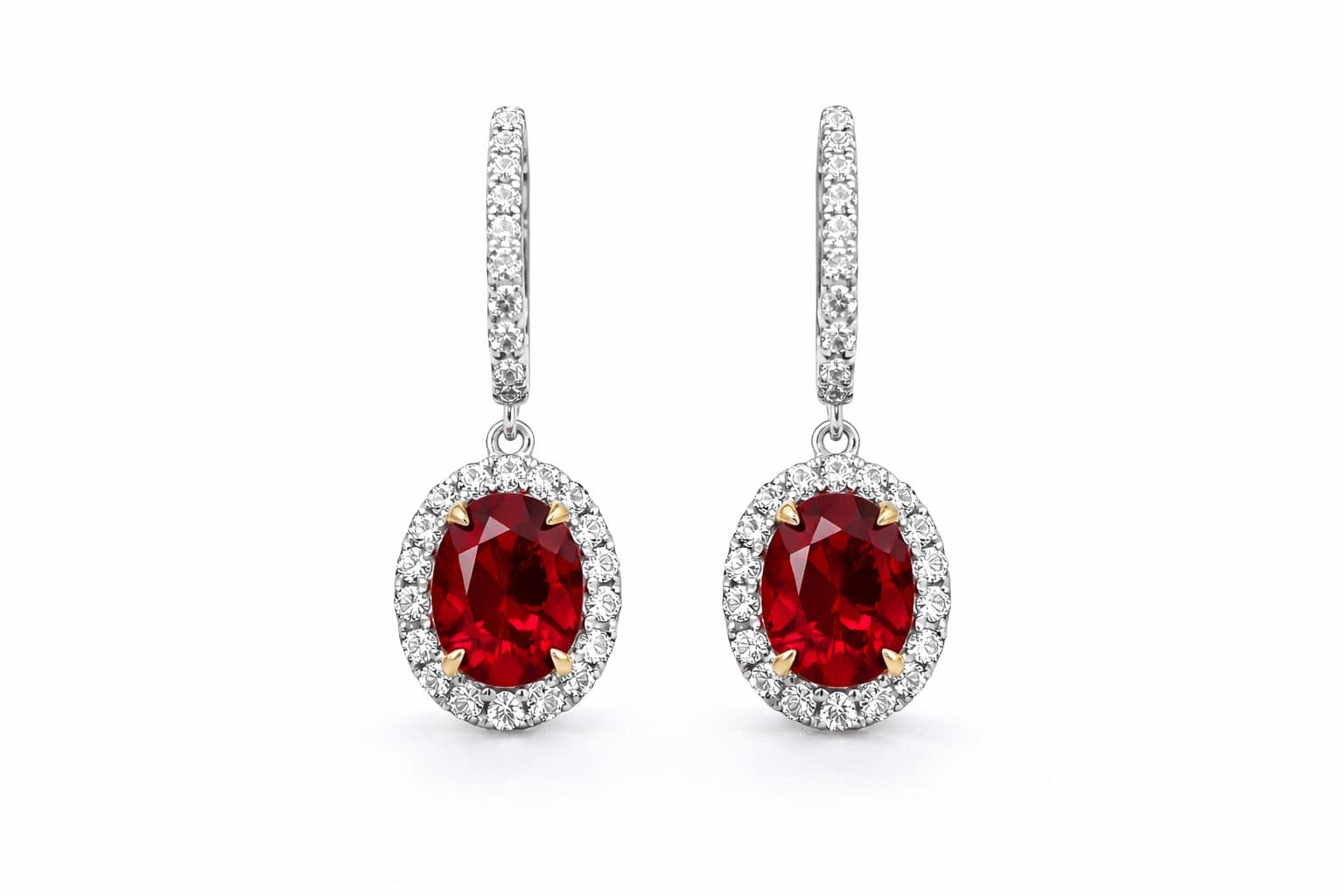 1.81 ct Ruby and Diamond Drop Earrings