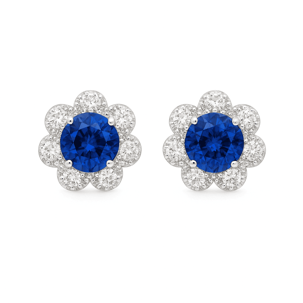 2.57 ct Flower Earrings
