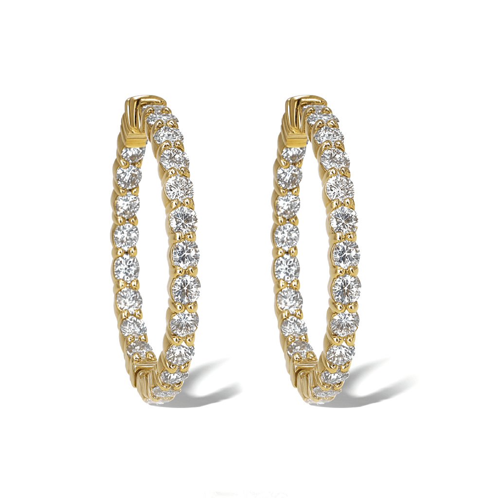 4.03 ct Diamond Hoop Earrings