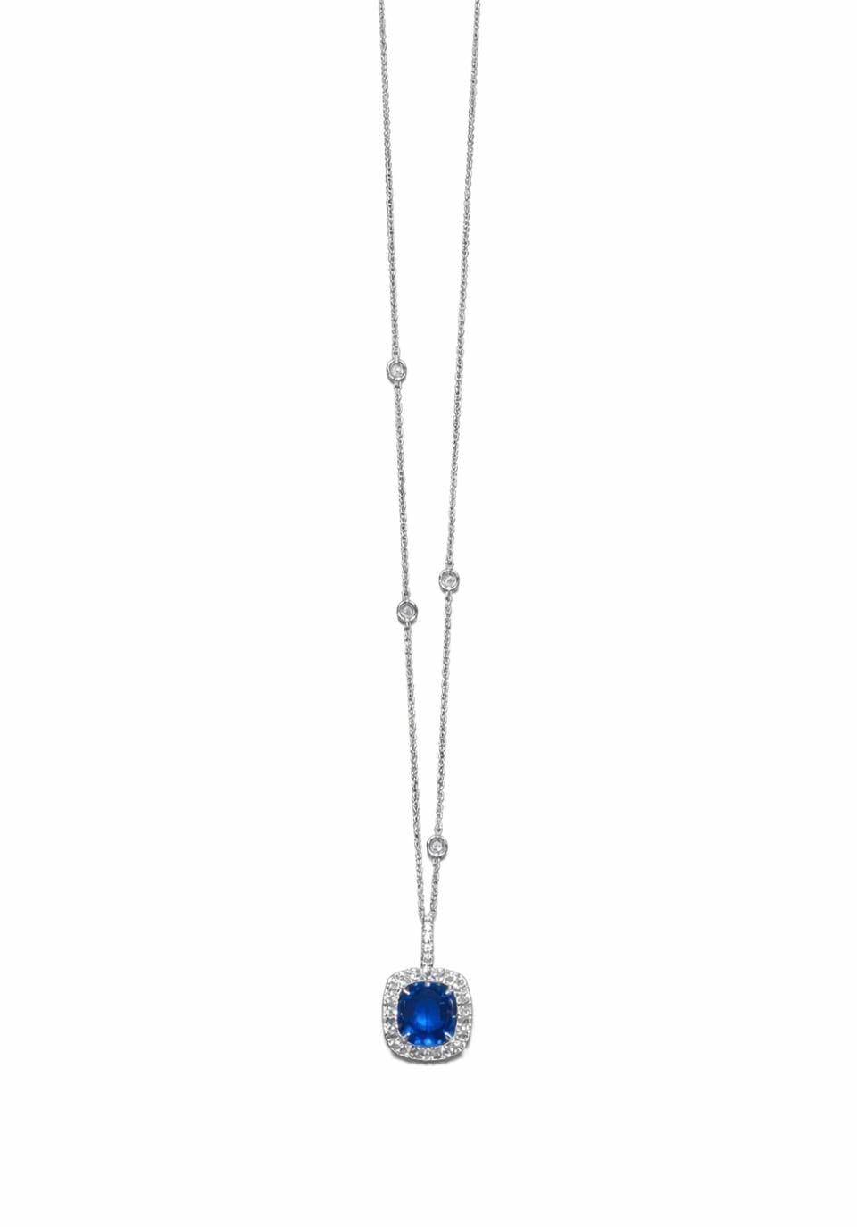 1.88 ct Sapphire and Diamond Pendant Necklace
