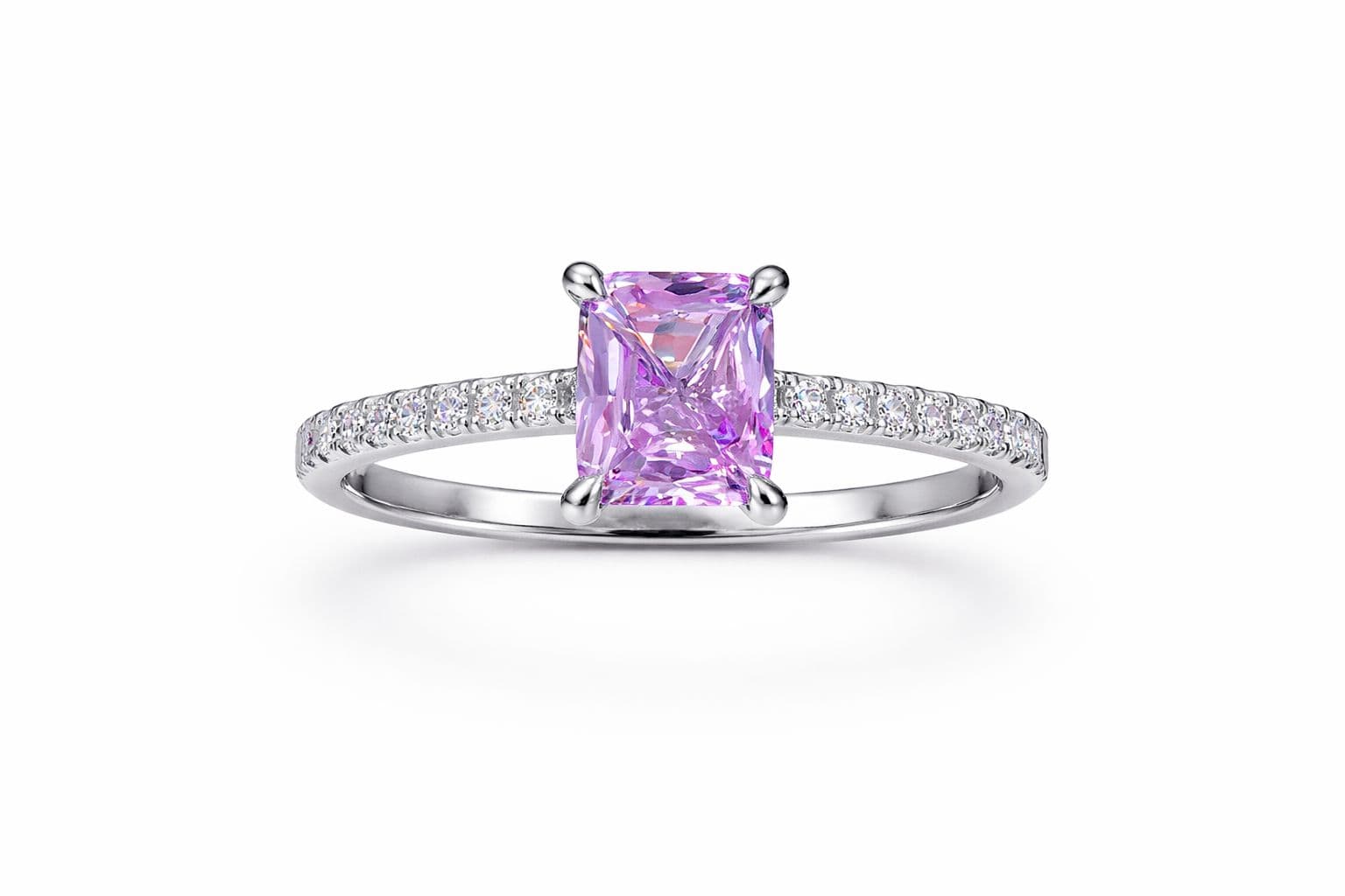 2.1 ct Pink Sapphire and Diamond Promise Ring