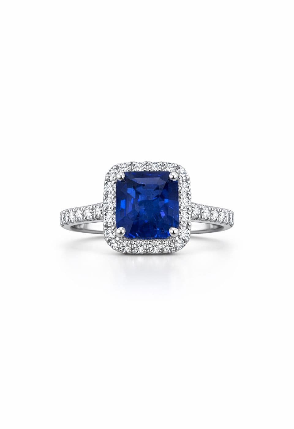4.02 ct Sapphire and Diamond Halo Ring